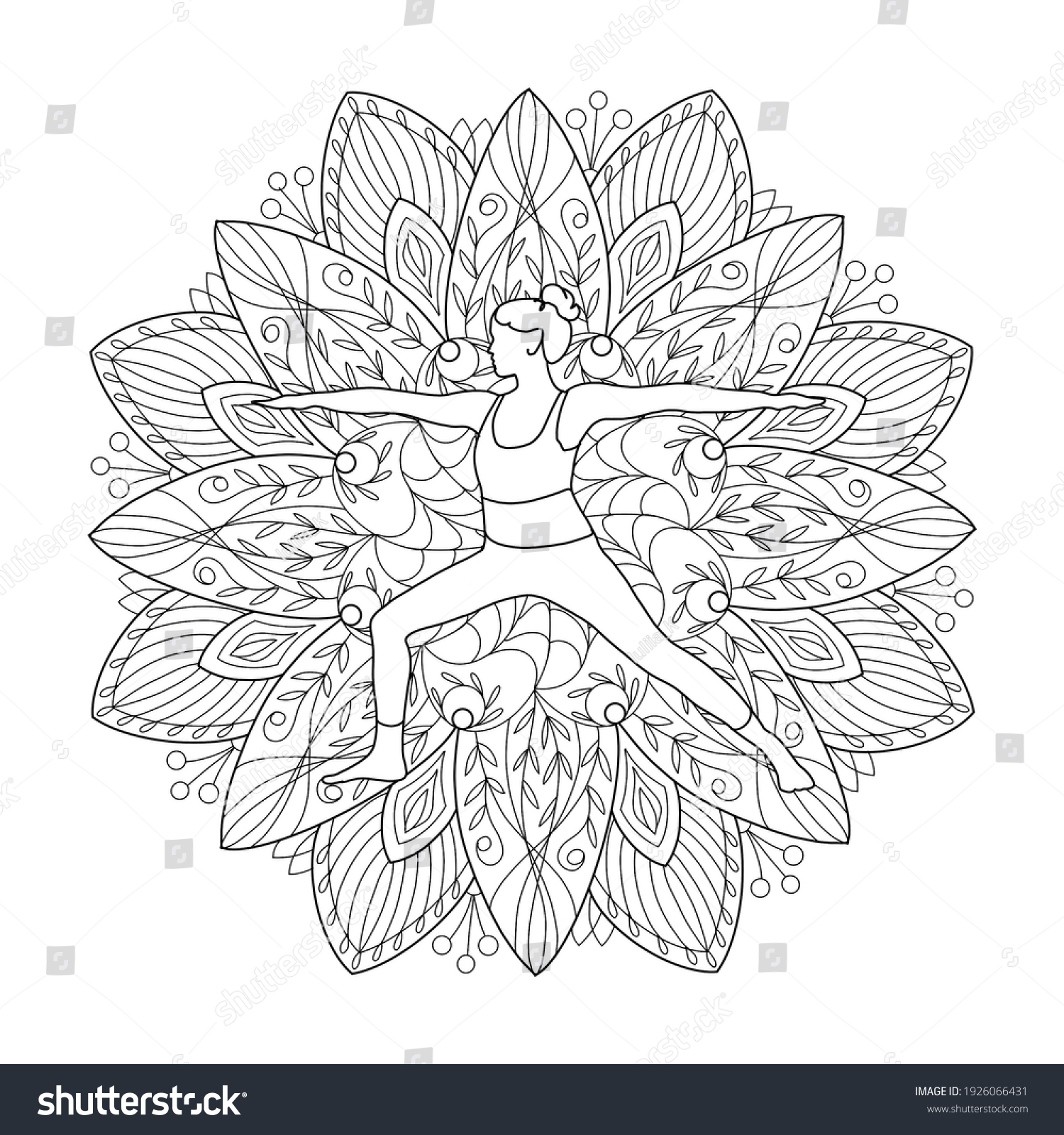 coloring book page mandala yoga pose stock illustration 1926066431 shutterstock