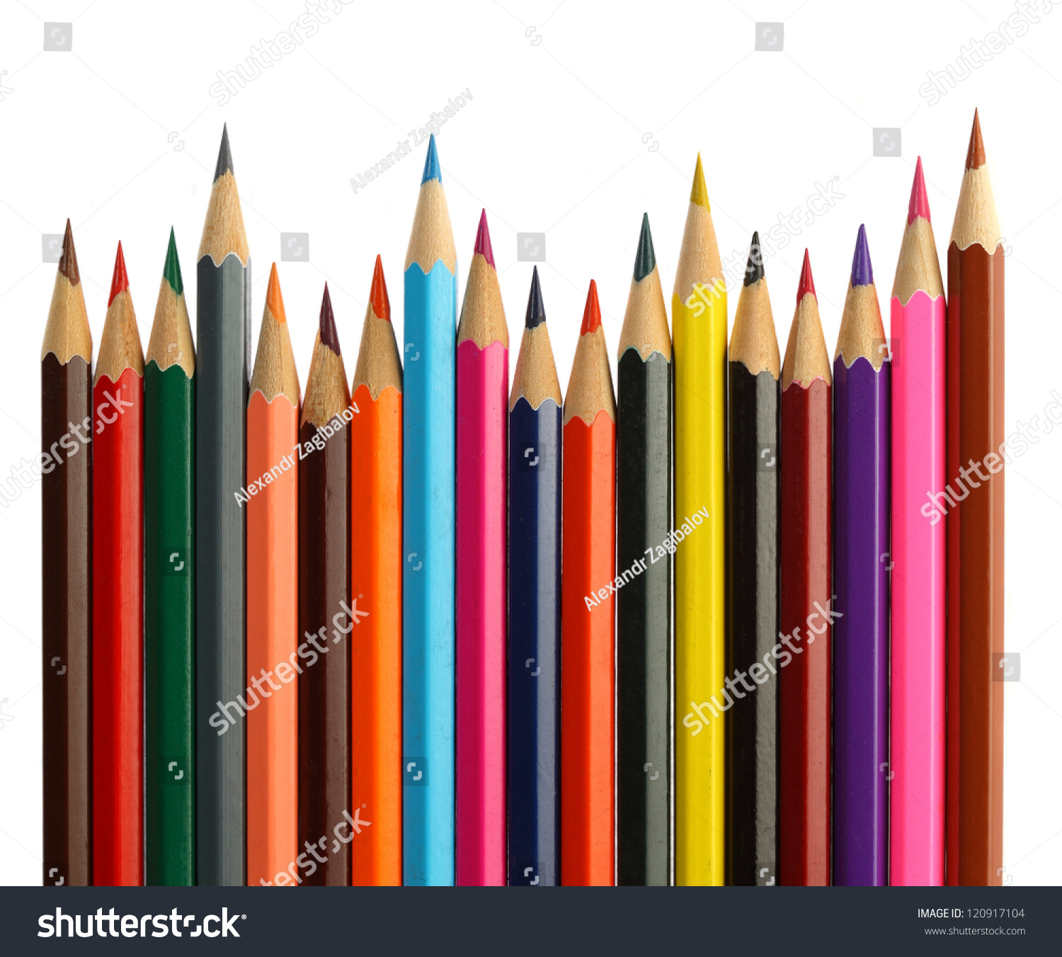 Colour Pencils Isolated On White Background Close Up Stock Photo ...