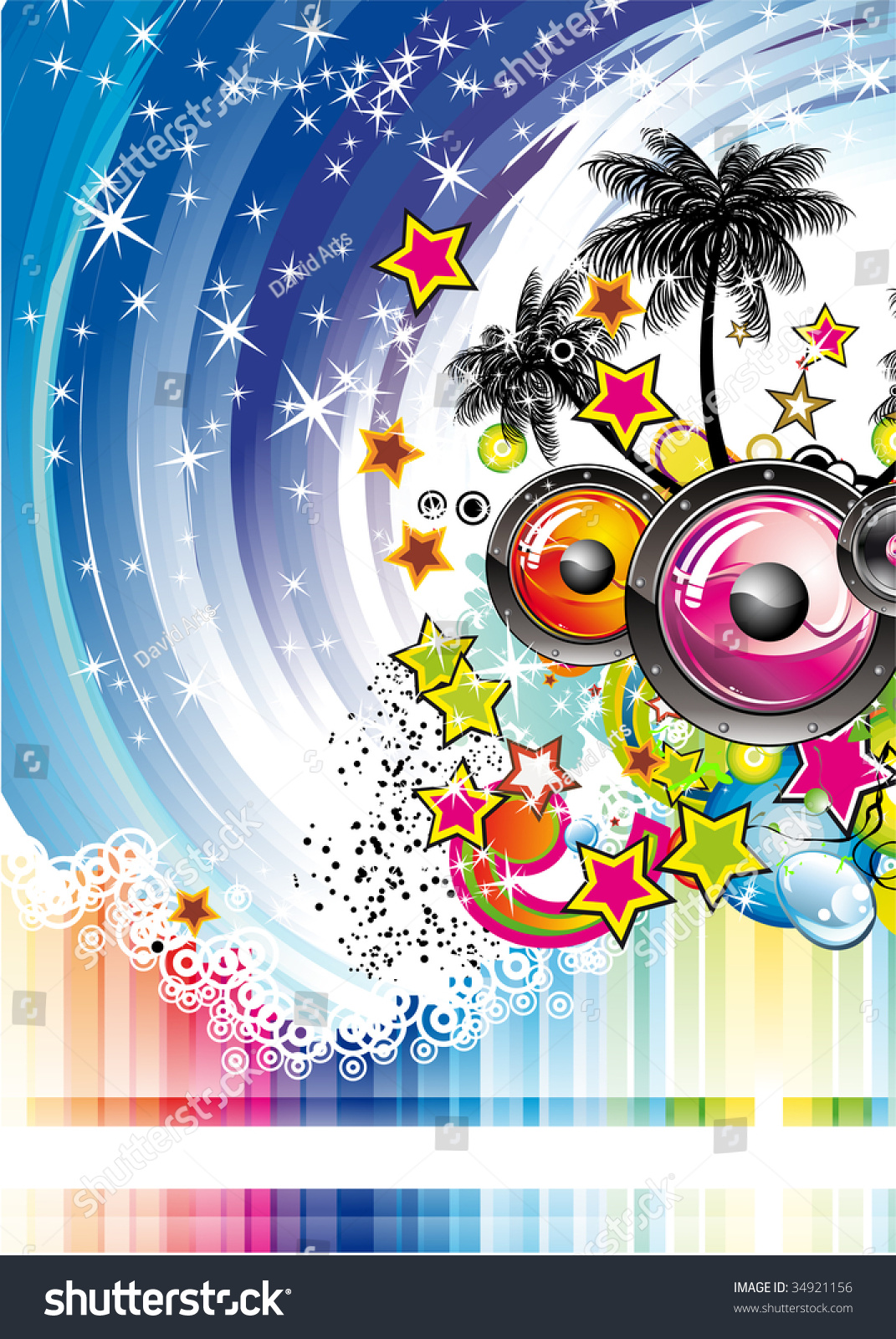 Colrful Exotic Disco Dance Background Flyers Stock Illustration Shutterstock