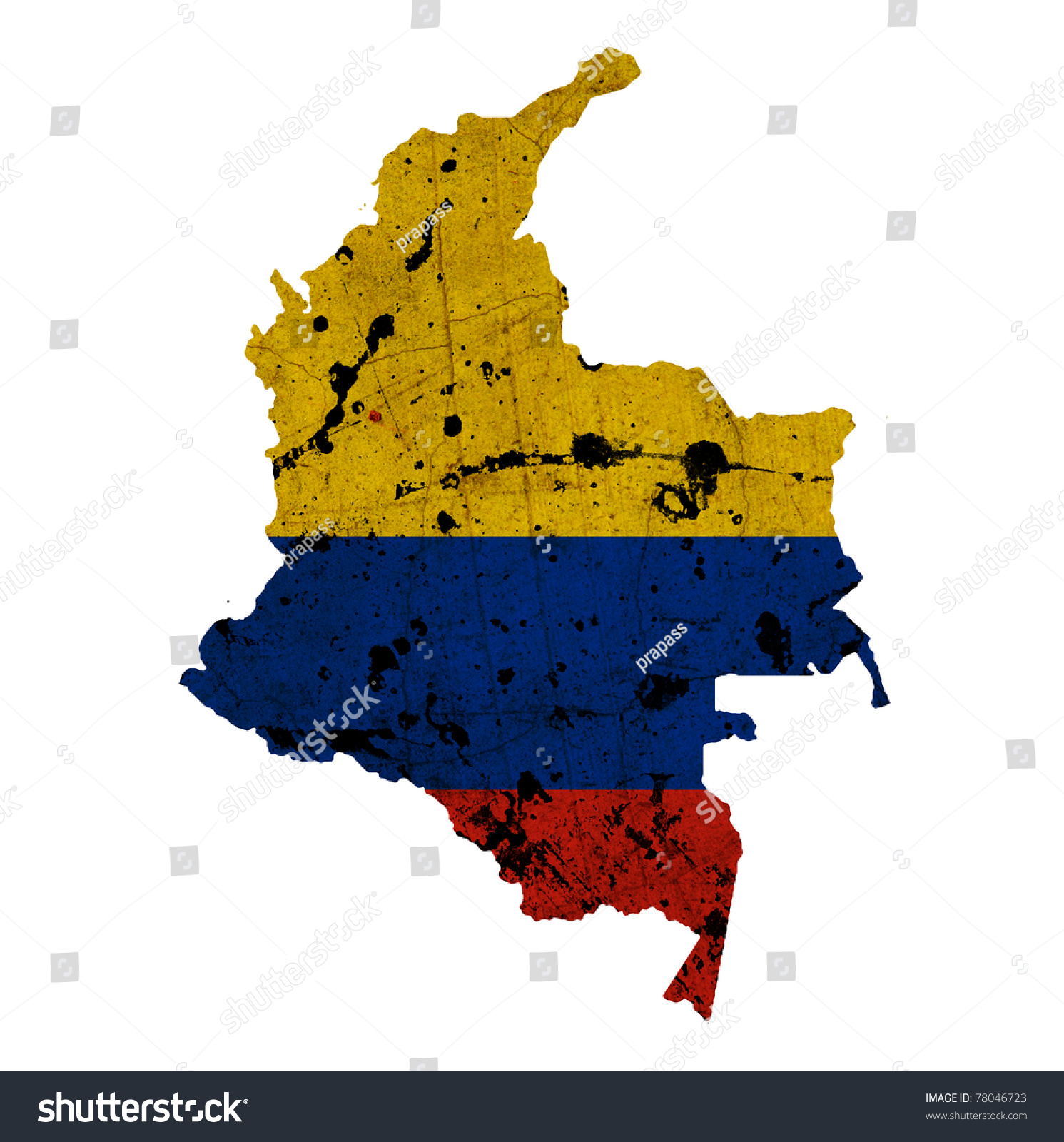 Columbia Map And Flag Isolated On White Background Stock Photo 78046723 ...