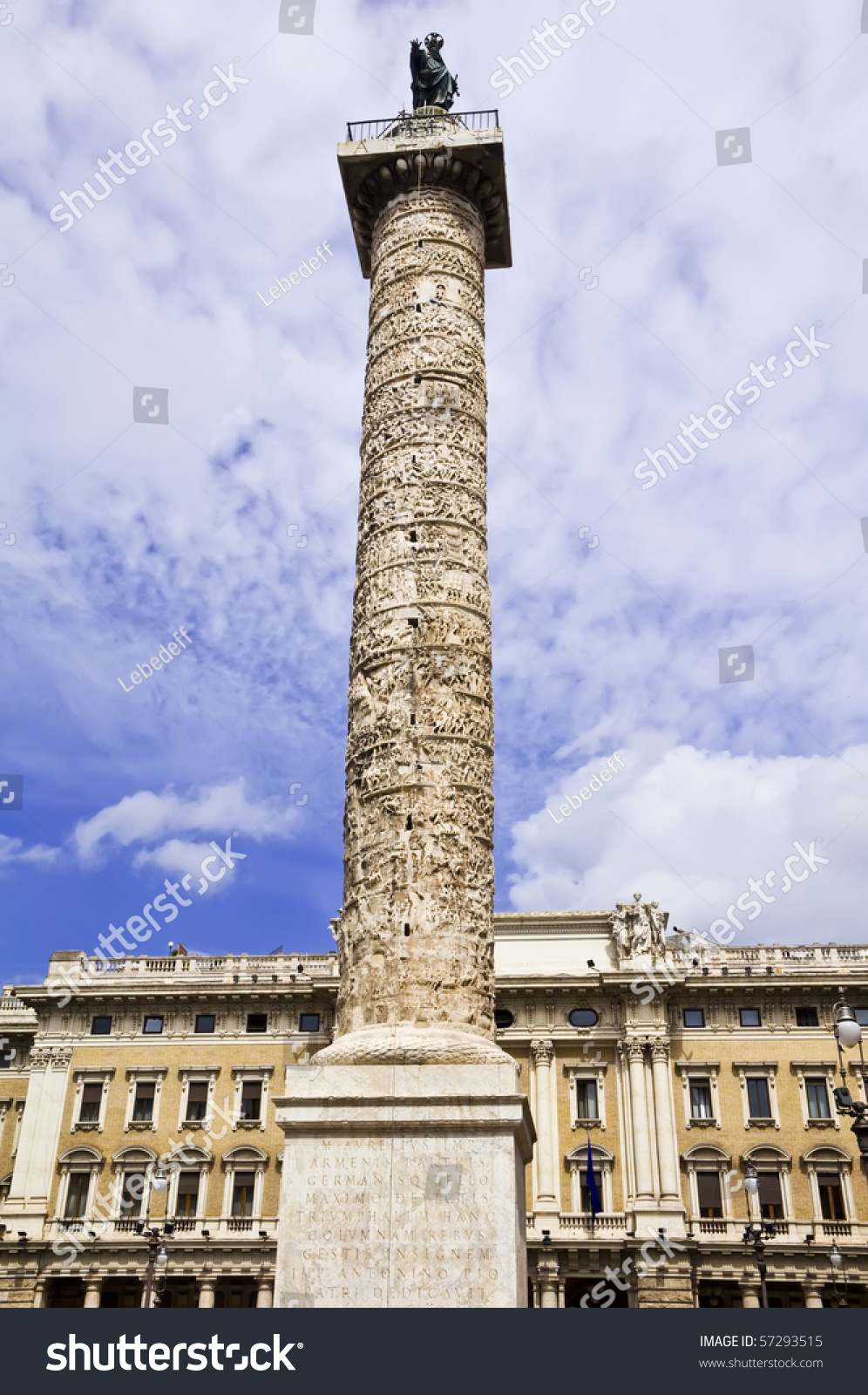 Column Of Marcus Aurelius In Rome Italy Stock Photo 57293515 : Shutterstock