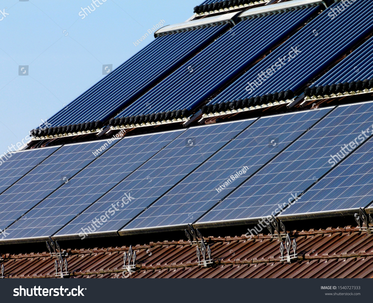 Combination Photovoltaic Pv Solar Panels Solar Stock Photo Edit Now