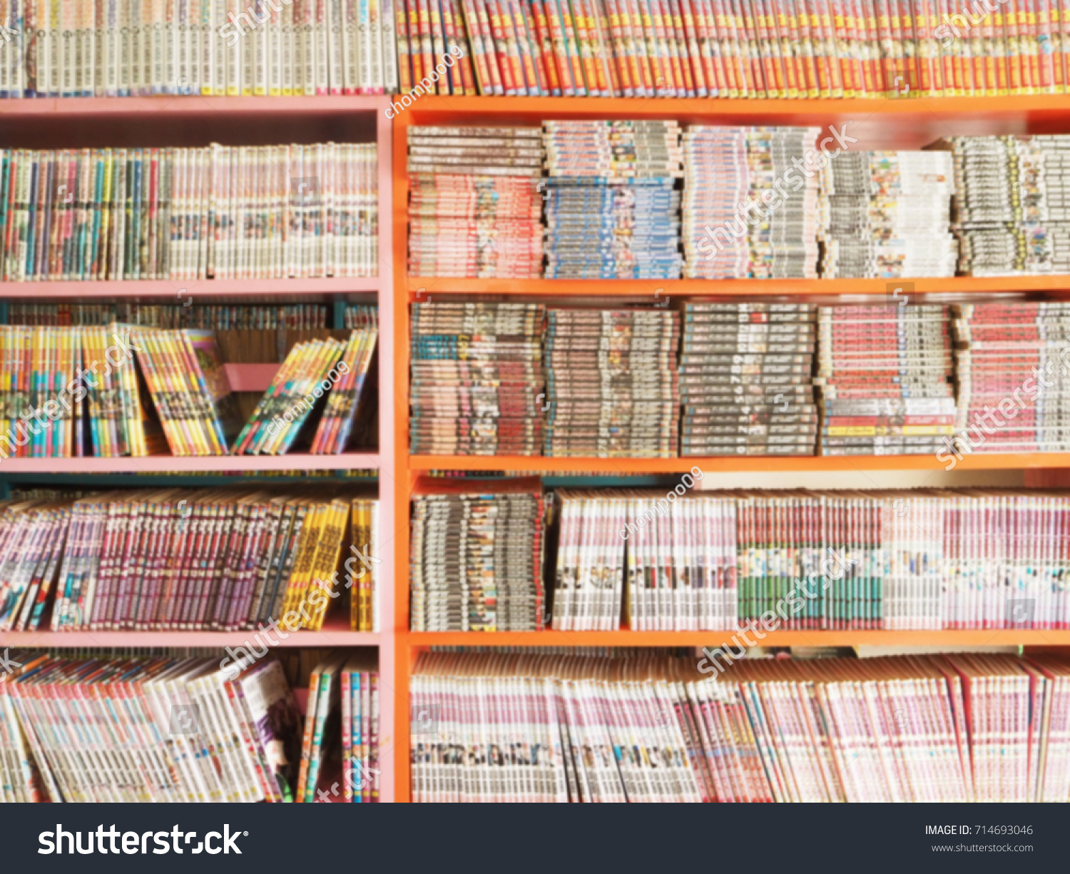 Comic Books Bookshelf Background Stock Photo Edit Now 714693046