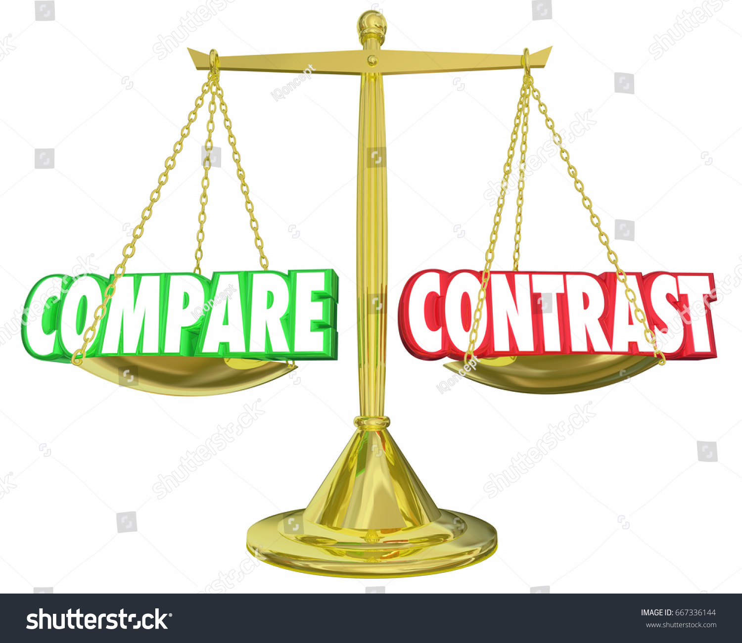 Compare Contrast Scale Comparison Two Things のイラスト素材