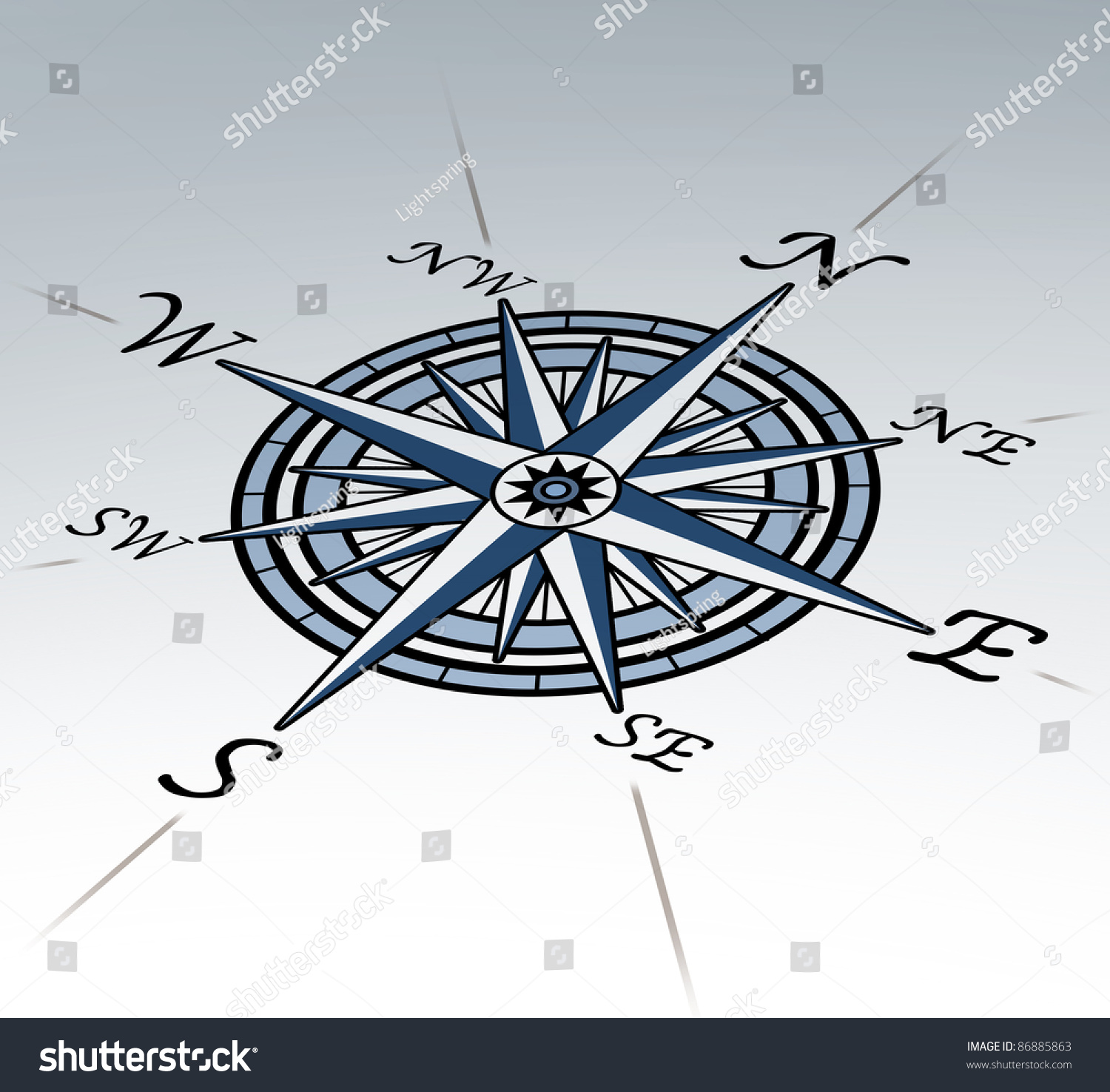 Compass Rose Perspective On White Background Stock Illustration 86885863 Shutterstock 5172