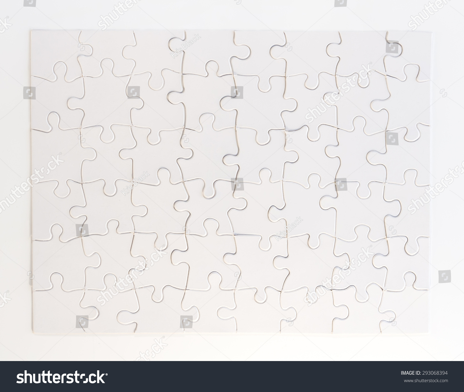 Completed White Jigsaw Puzzle Stock Photo (Edit Now) 293068394