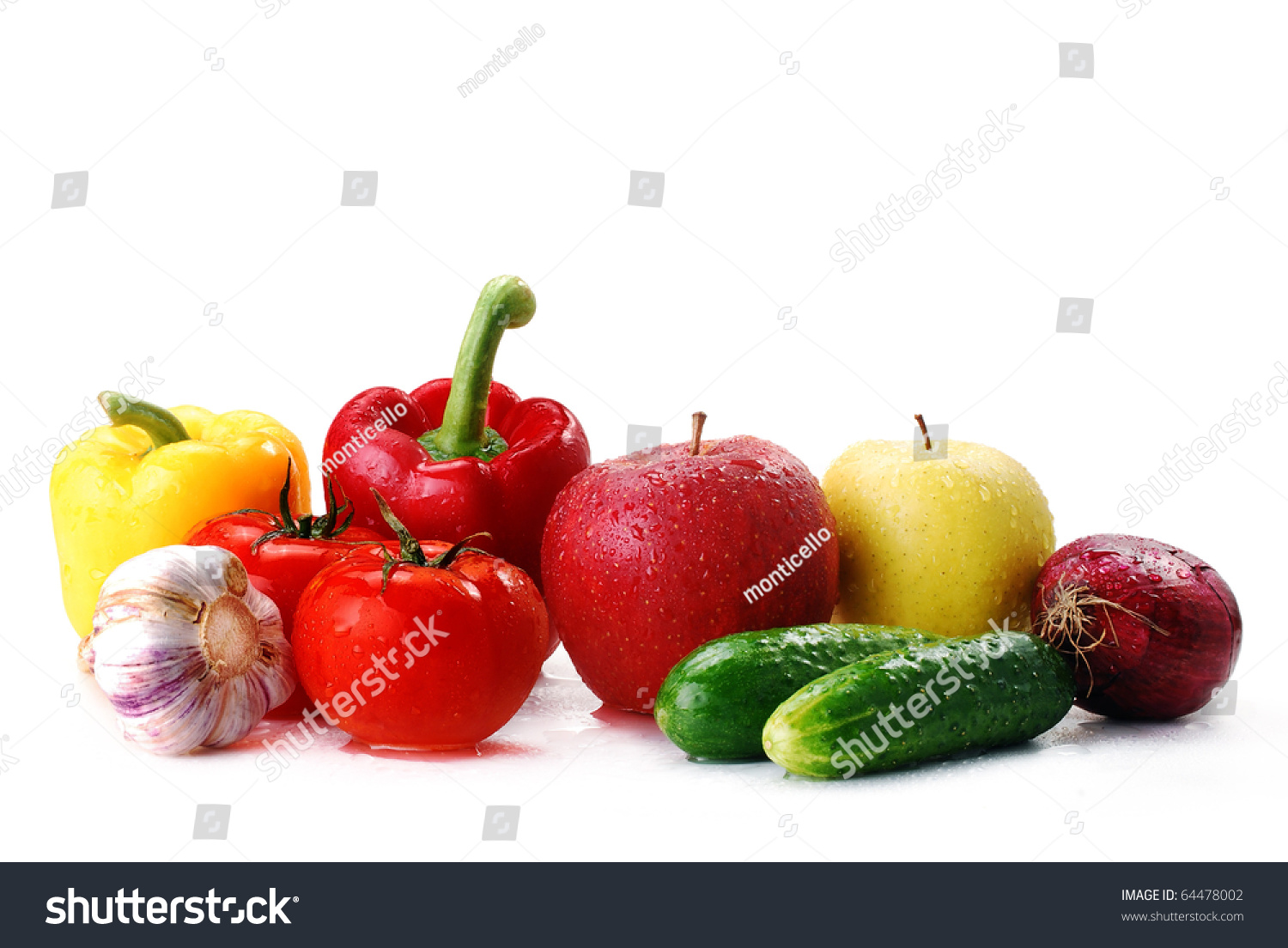 Composition With Raw Vegetables Isolated On White Stock Photo 64478002 ...