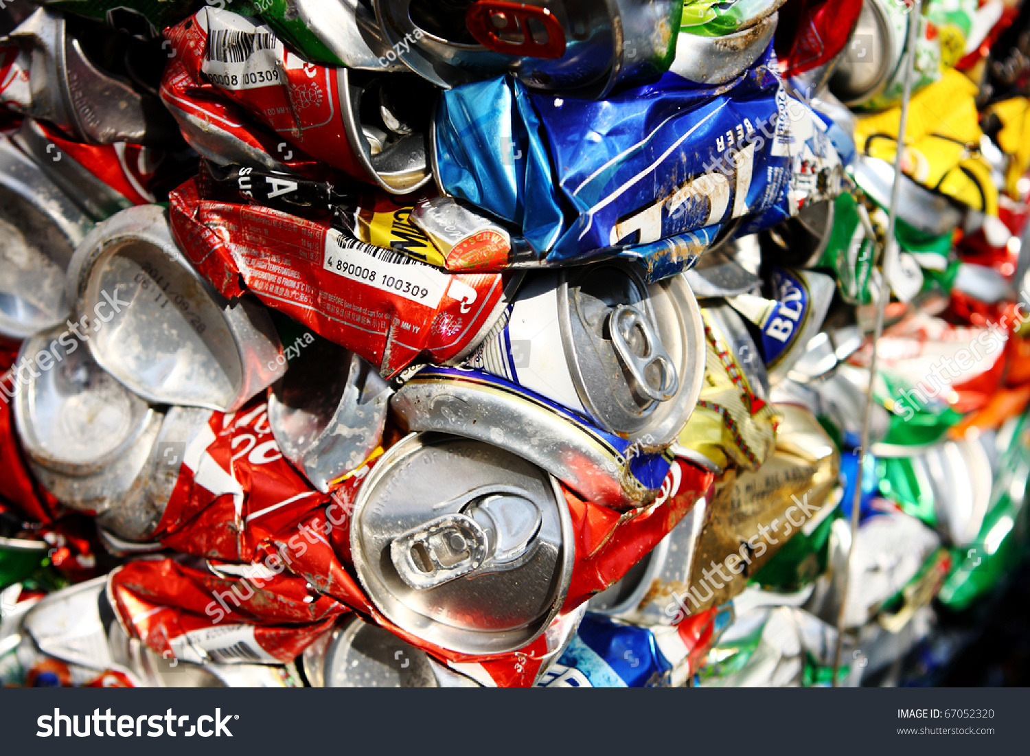 Compressed Beer Can Background Close Up Stock Photo 67052320 : Shutterstock