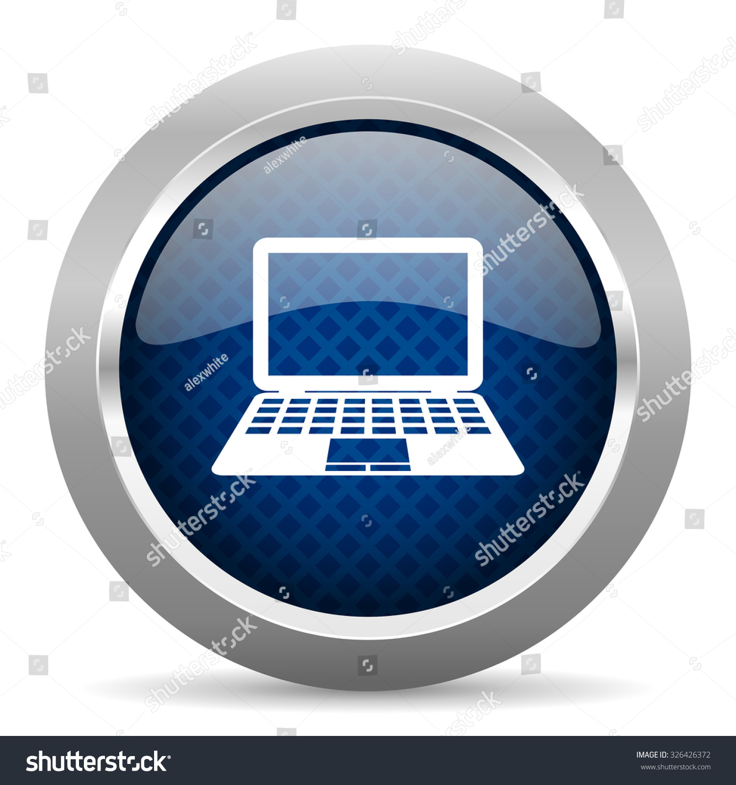 Computer Blue Circle Glossy Web Icon Stock Illustration 326426372