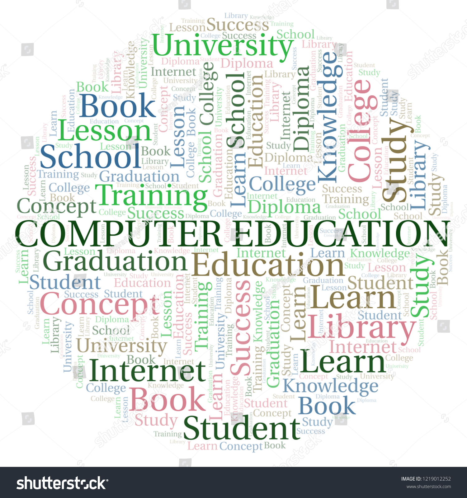 Computer Education Word Cloud Stock Illustration 1219012252 | Shutterstock