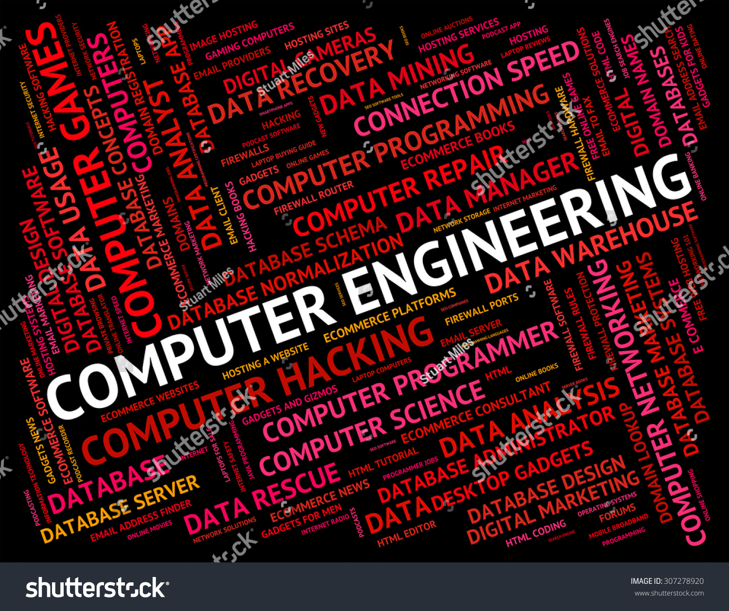 Computer Engineering Showing Digital Pc Text Stock Illustration 307278920