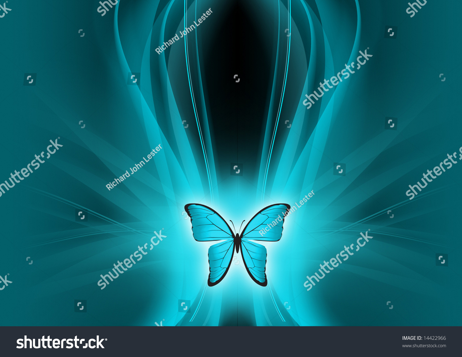 Computer Generated Illustration Of A Butterfly On A Vivid Abstract ...