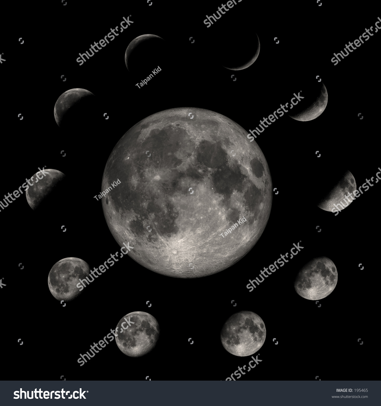Computer Generated Moon Phase Stock Photo 195465 : Shutterstock