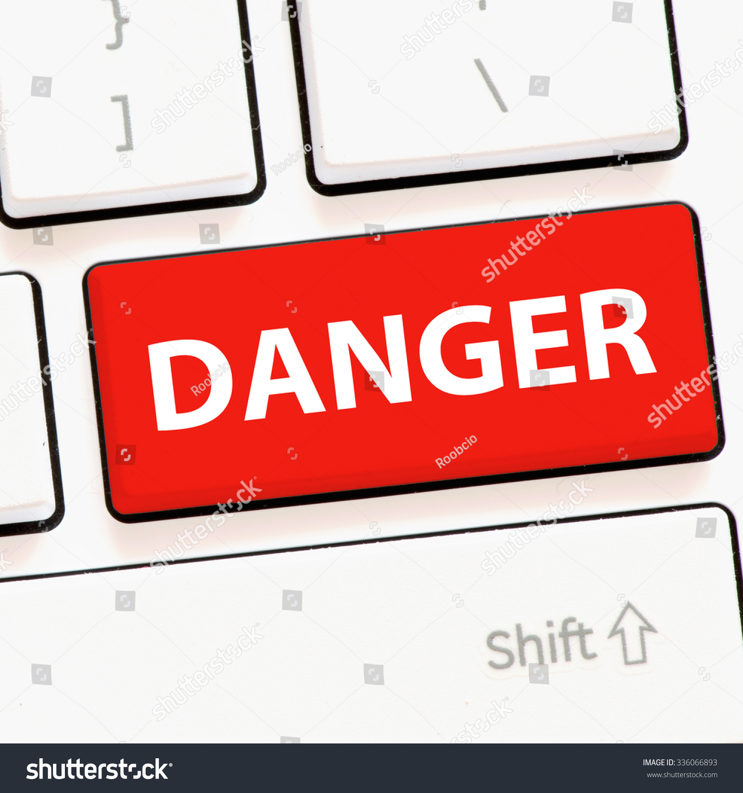 Computer Keyboard Danger Technology Stock Image 336066893