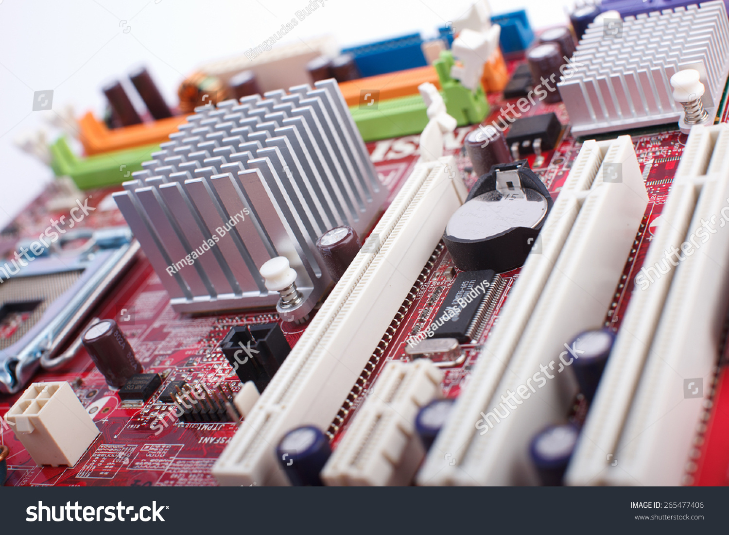 Computer Motherboard Closeup Stock Photo 265477406 : Shutterstock