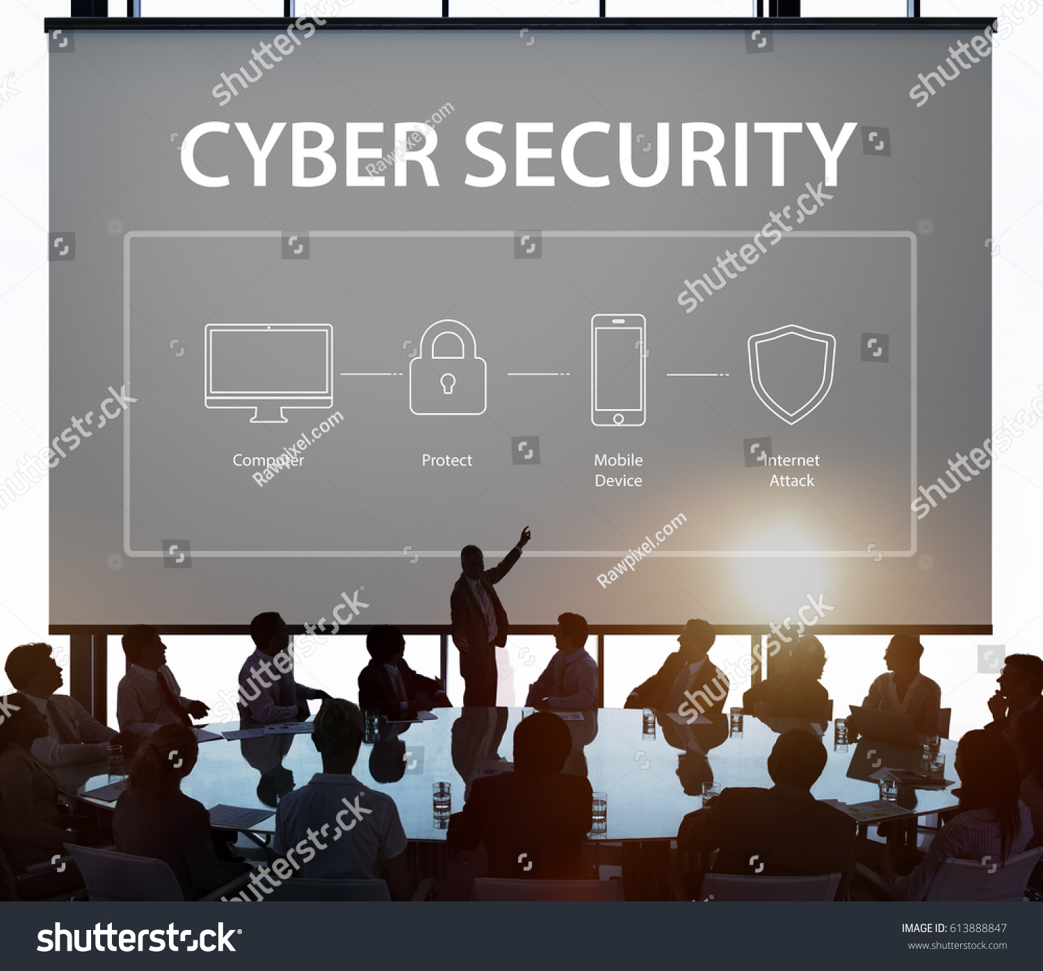 Computer Security System Data Protection Graphic Stock Photo 613888847 ...