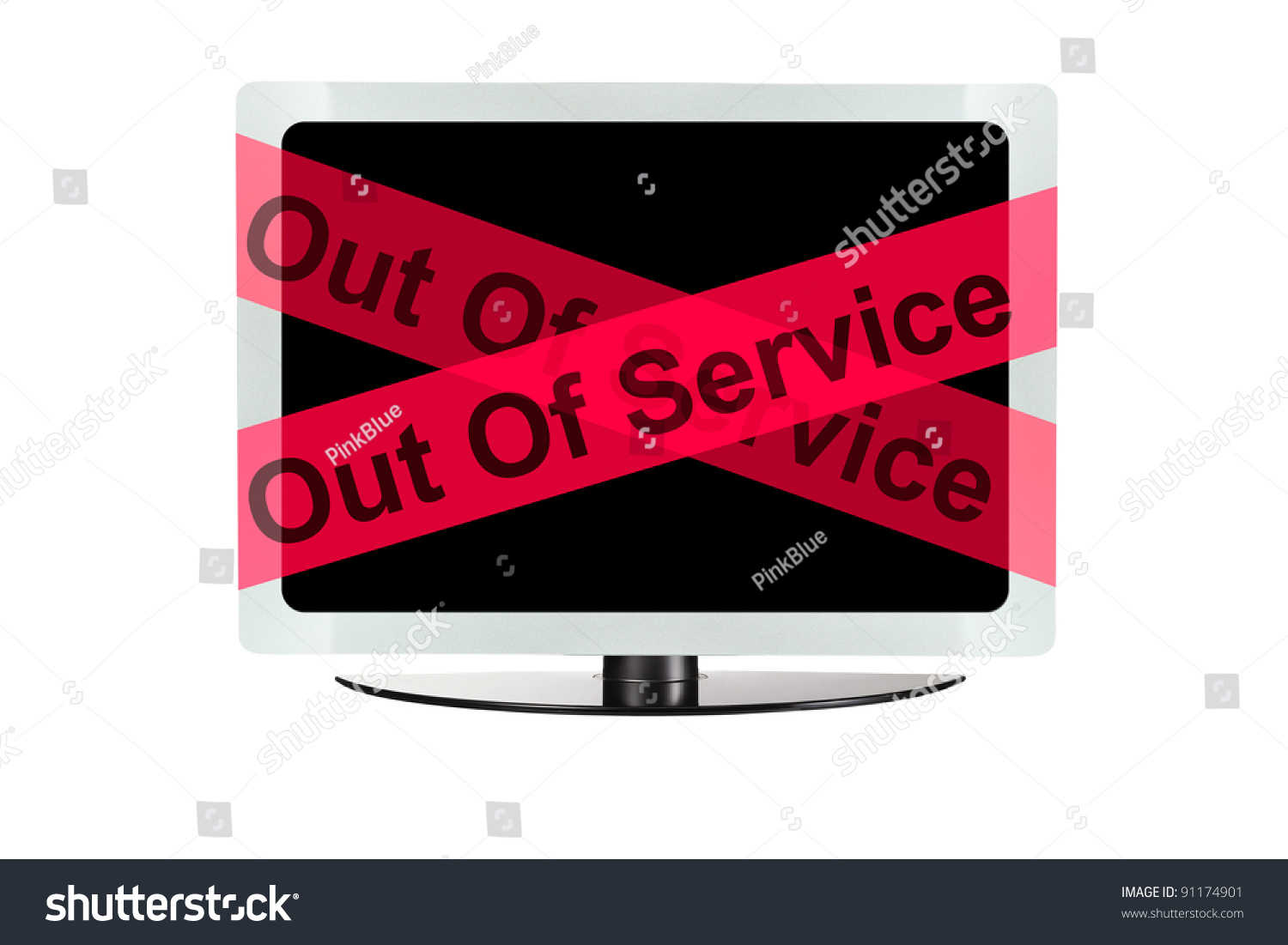 Computer Red Out Service Tape Stock Photo 91174901 - Shutterstock