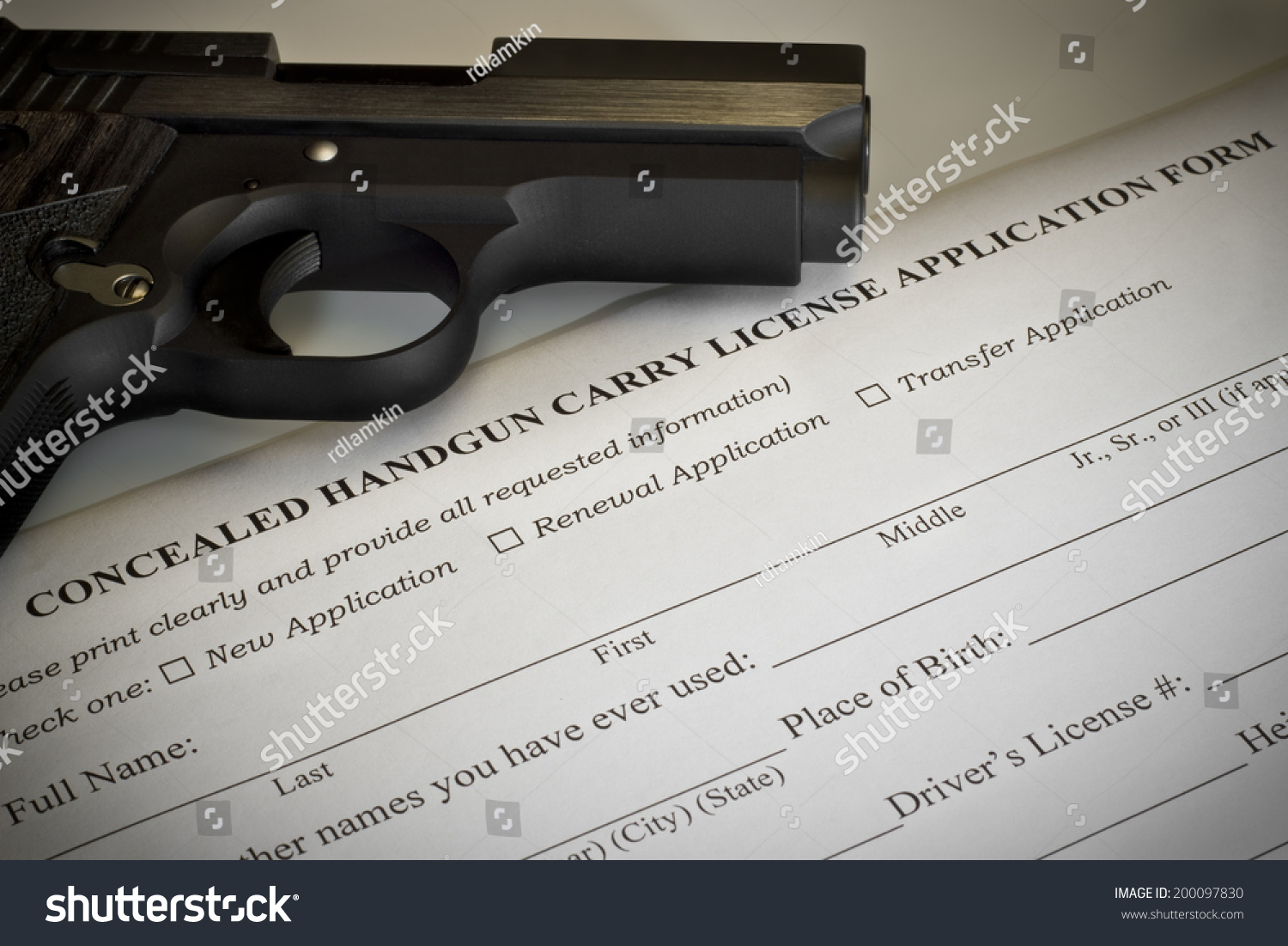 Concealed Handgun Permit Application Stock Photo (Edit Now) 200097830