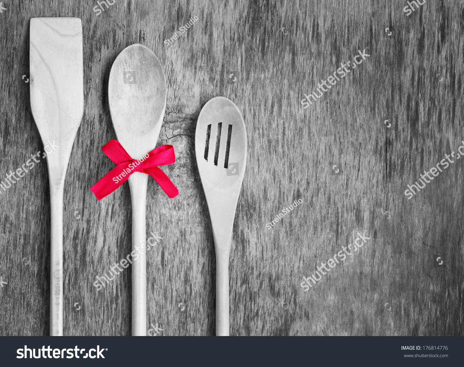 Concept Gift Spoon Spatula Kitchen Tools Stock Photo Edit Now 176814776