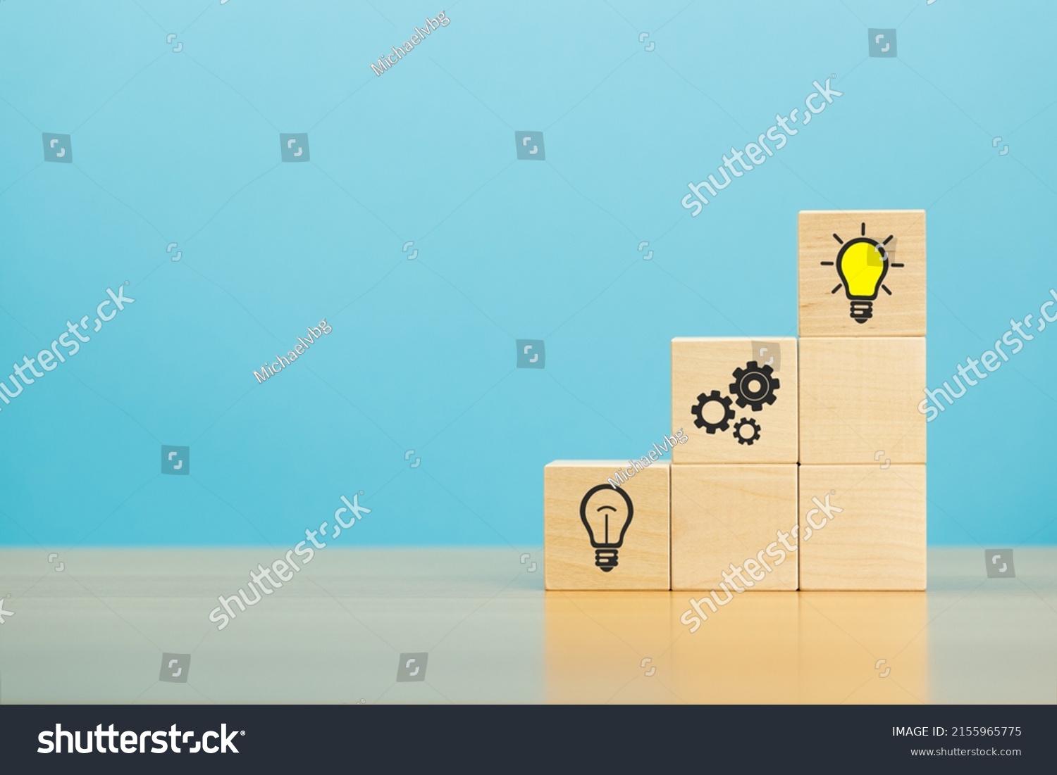 Concept Idea Creativity Innovation Pyramid Wooden Stock Photo ...