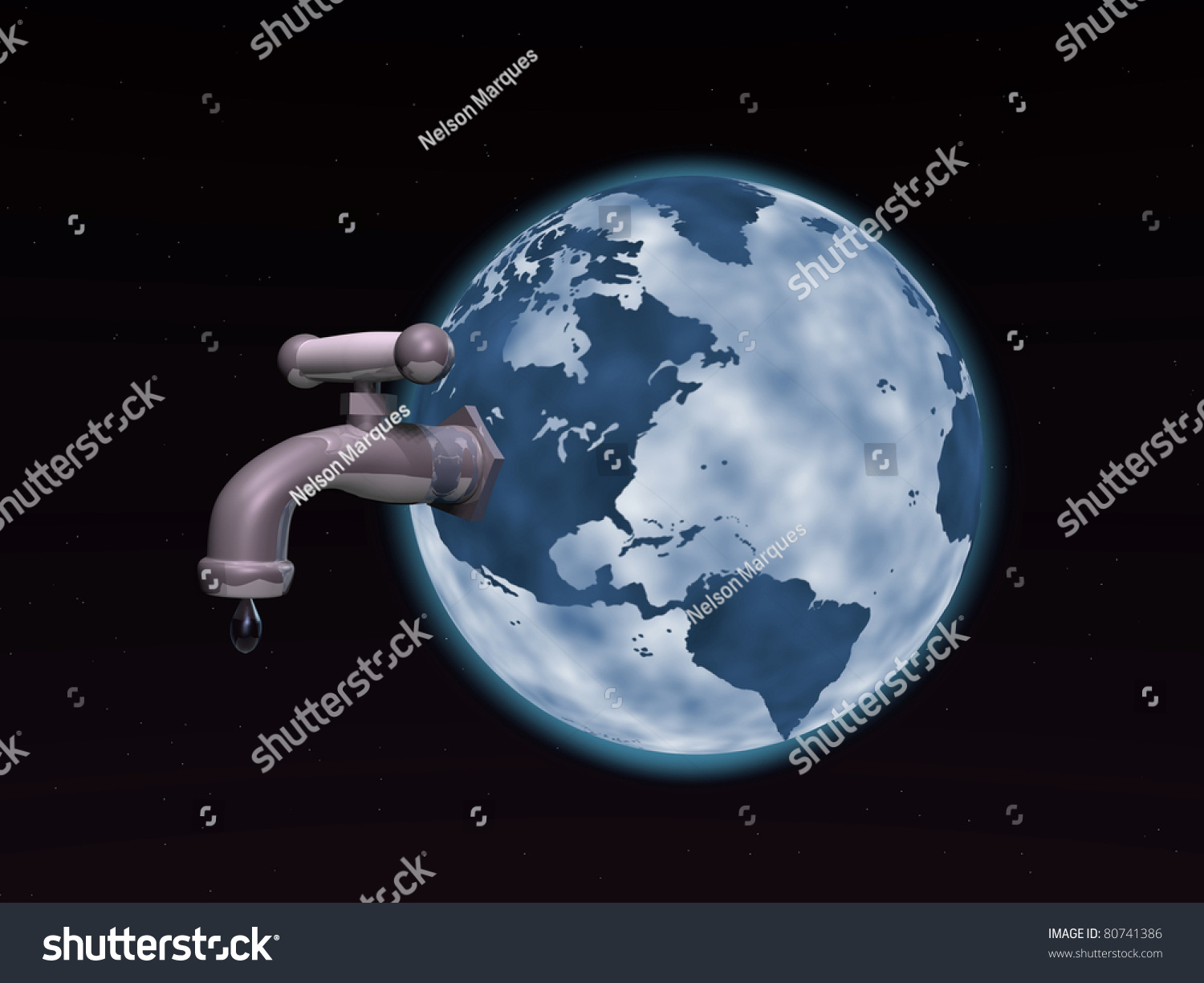 Concept Image Faucet Coming Out Earth Stock Illustration