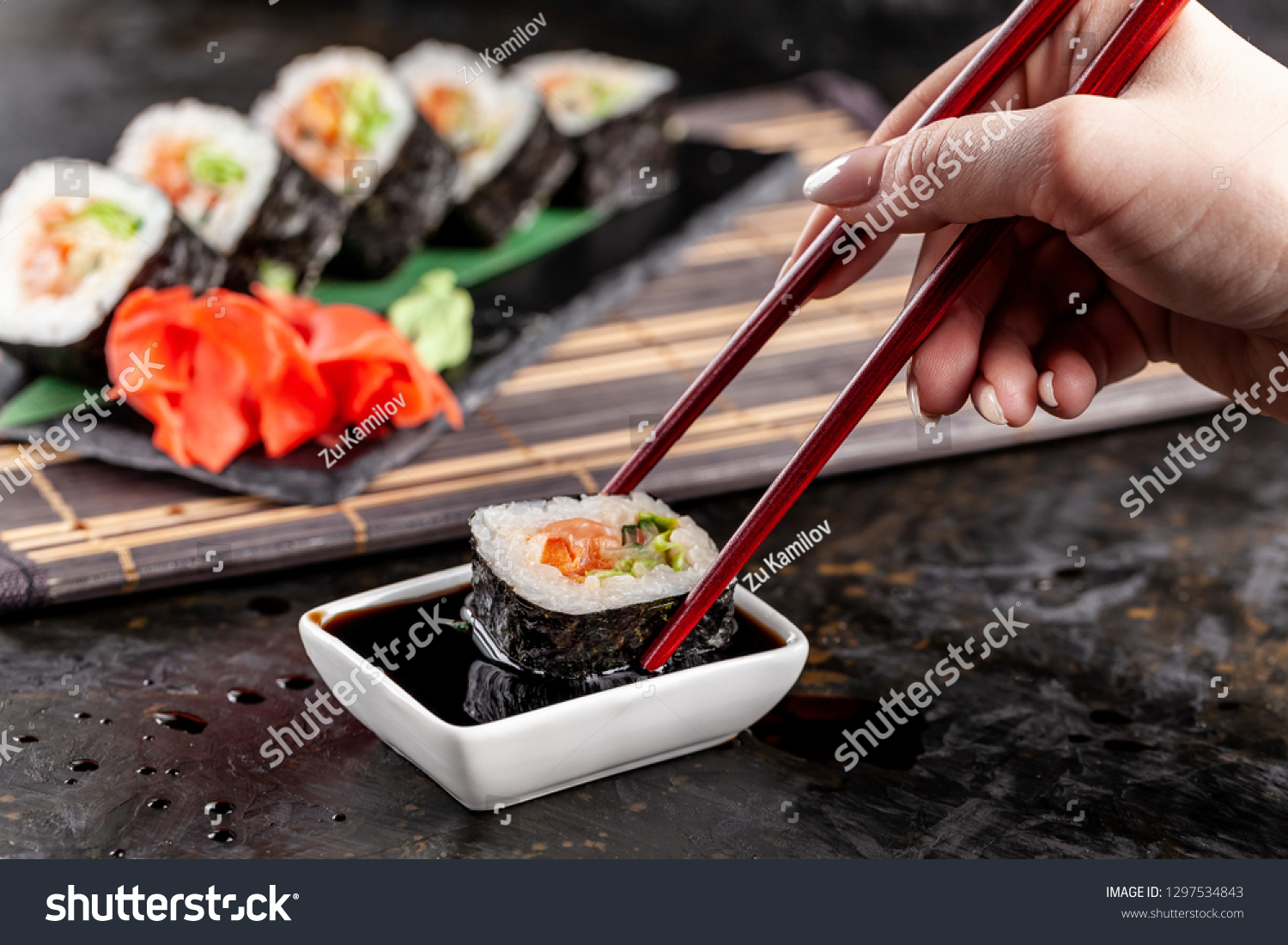 Concept Asian Cuisine Girl Chinese Japanese Stock Photo Edit Now