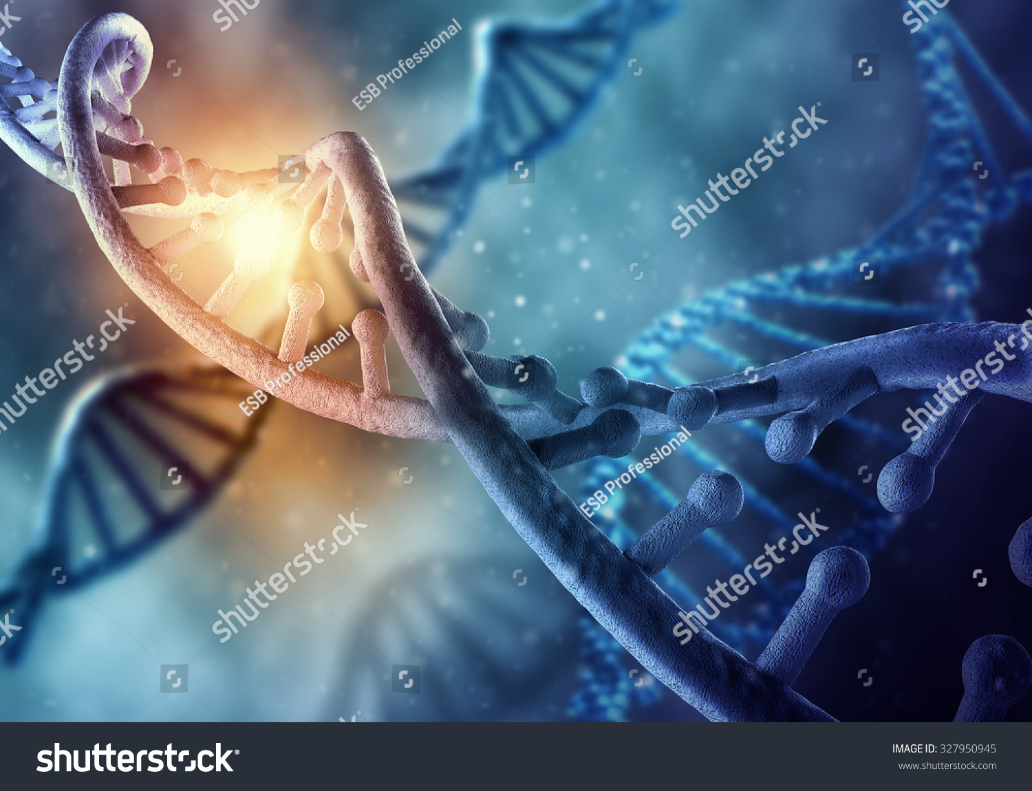 Concept Biochemistry Dna Molecule On Blue Stock Illustration Shutterstock