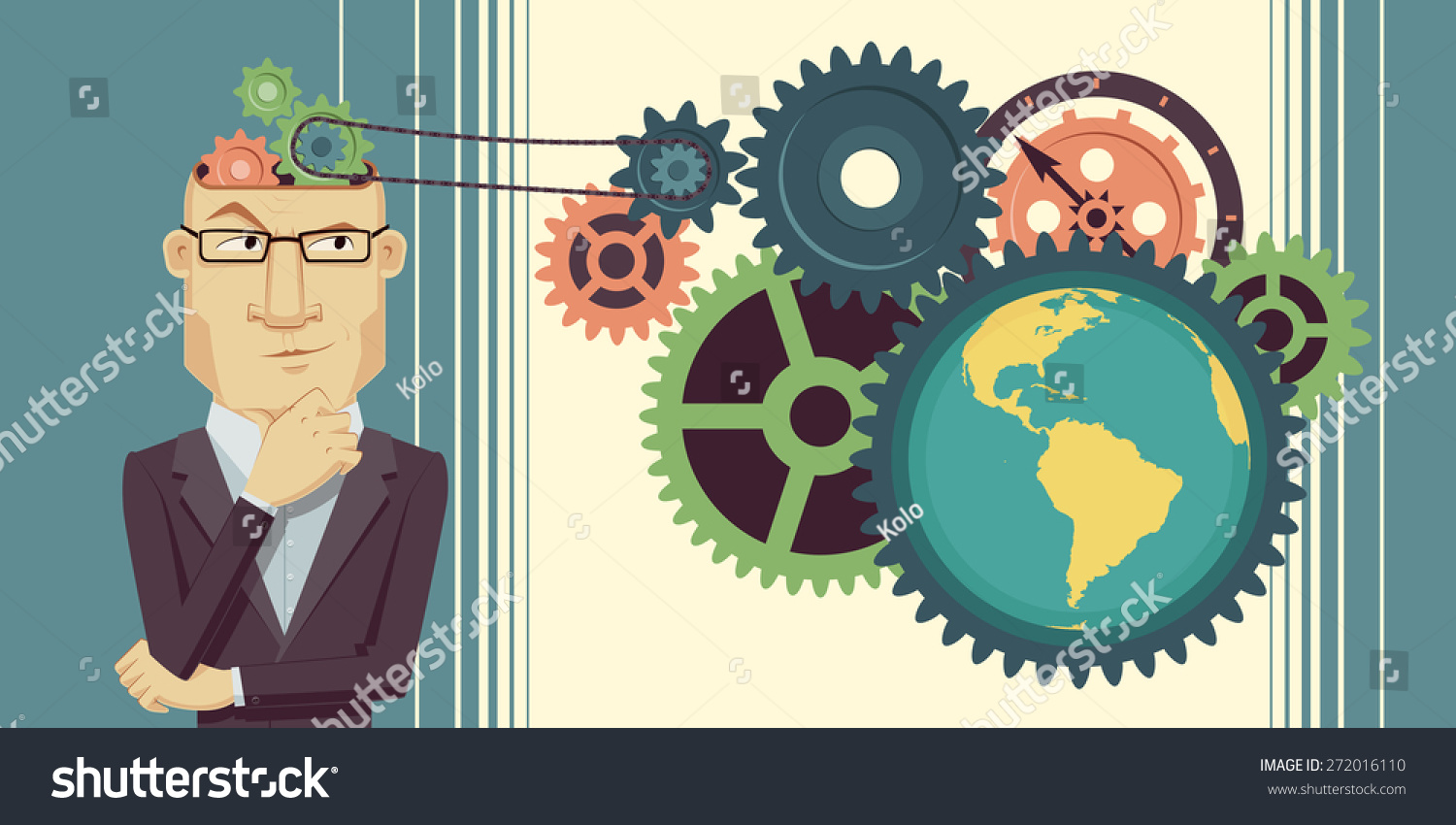 Concept Generate Ideas Thinking Man Cartoon Stock Illustration ...