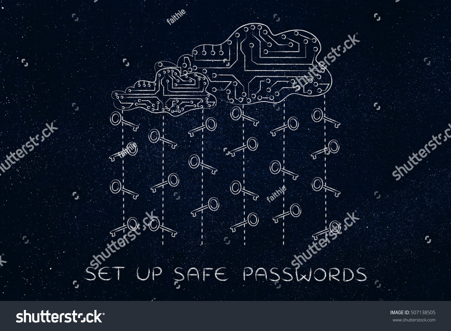 Concept Secure Passwords Cloud Storage Circuit Stock Illustration 507138505 Shutterstock