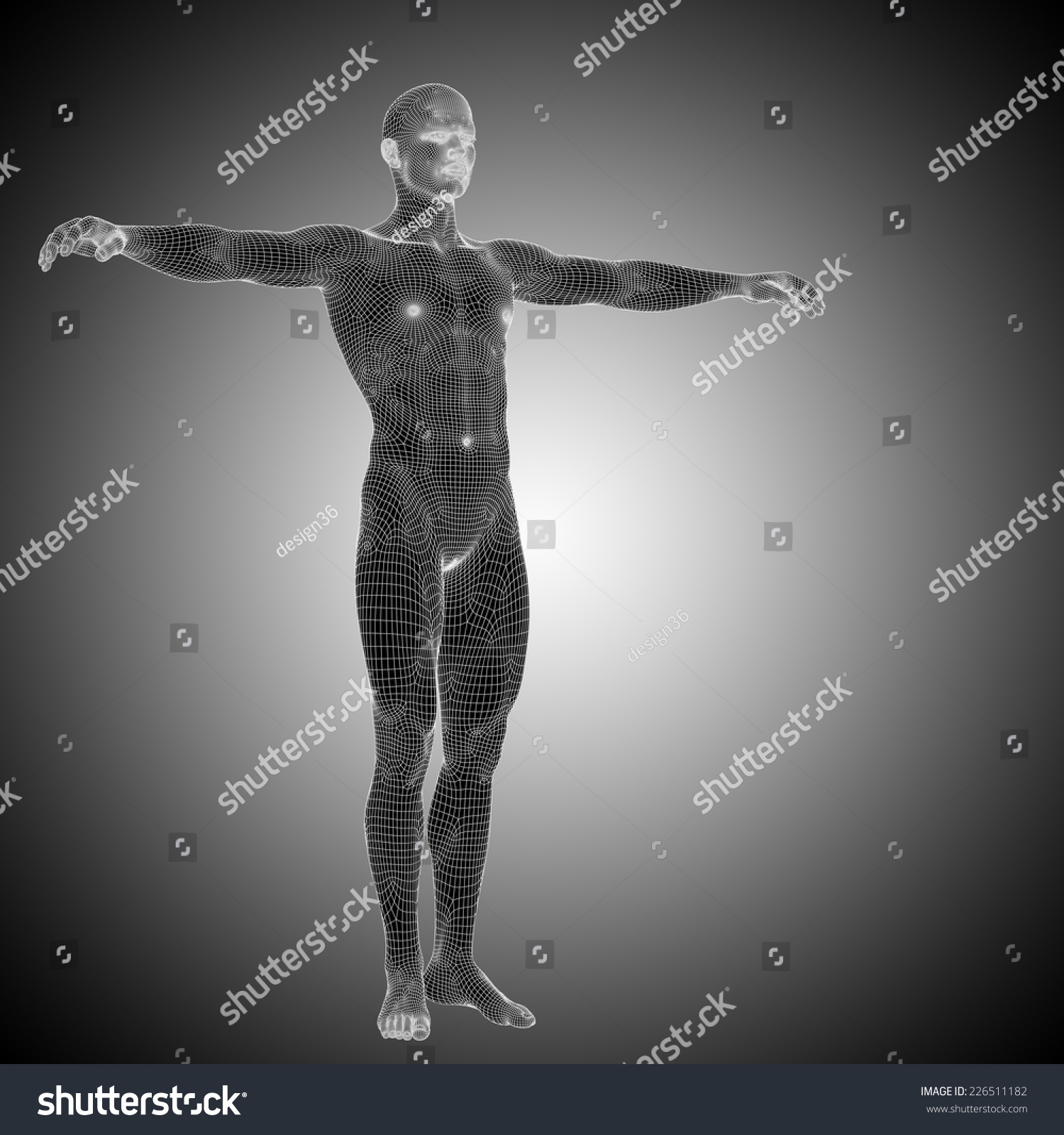 Concept Conceptual 3d Wireframe Male Man Stock Illustration 226511182