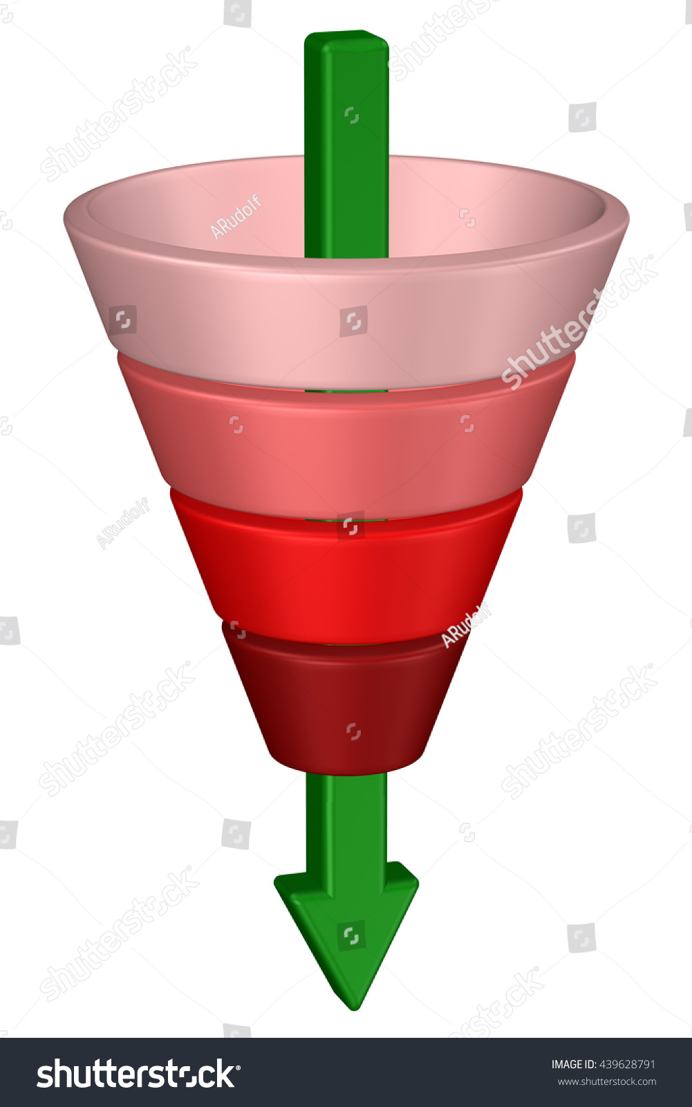 Concept Purchase Funnel Arrow Isolated On Stock Illustration 439628791