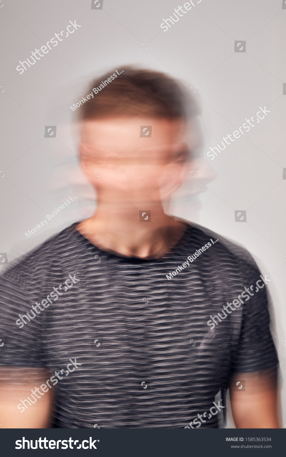 Concept Shot Man Distorted Face Illustrating Stock Photo 1585363534 ...