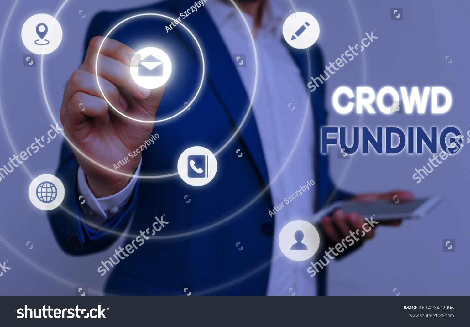 Conceptual Hand Writing Showing Crowd Funding Stock Photo Edit