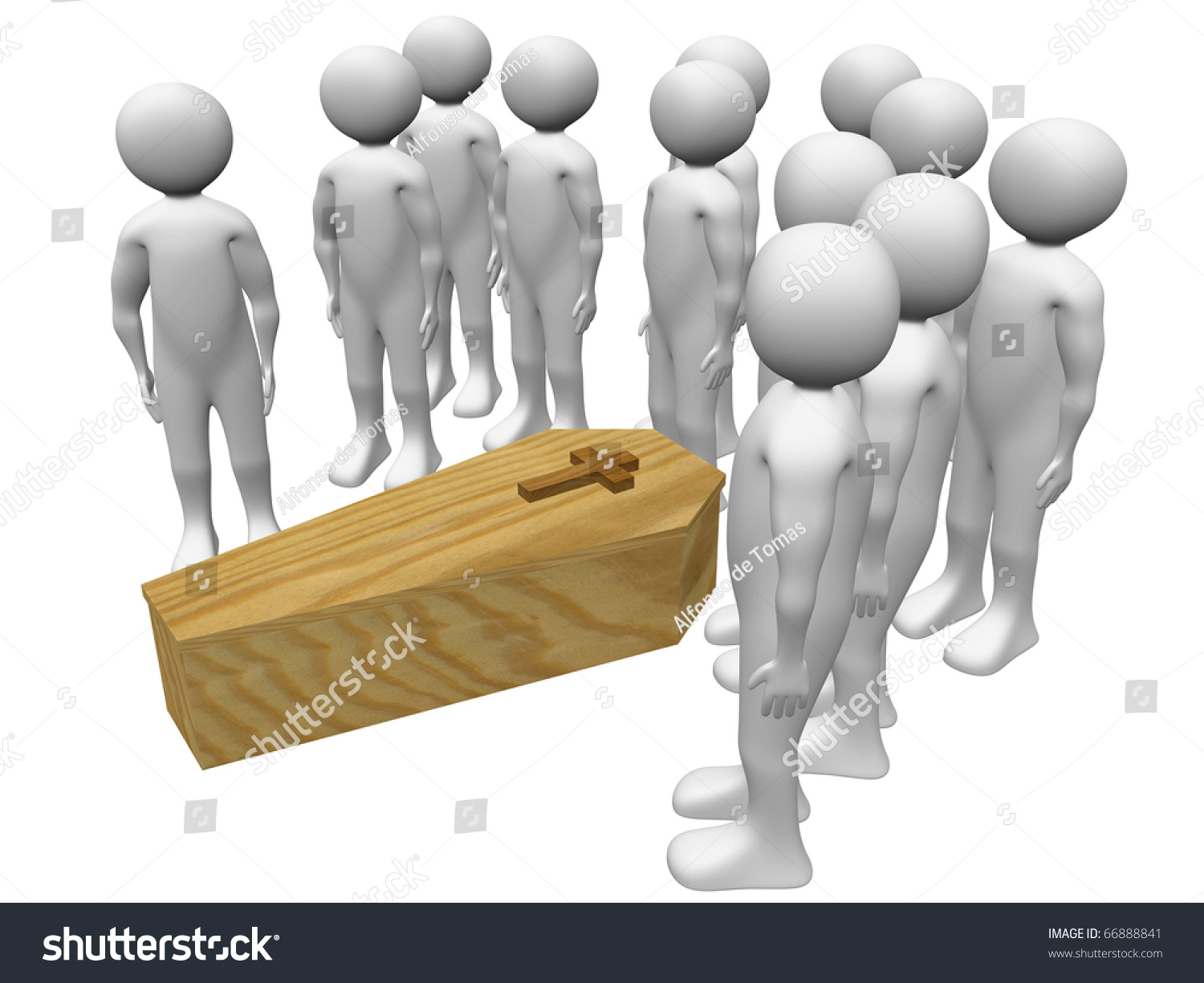 Conceptual Illustration Funeral Family Friends Say Stock Photo