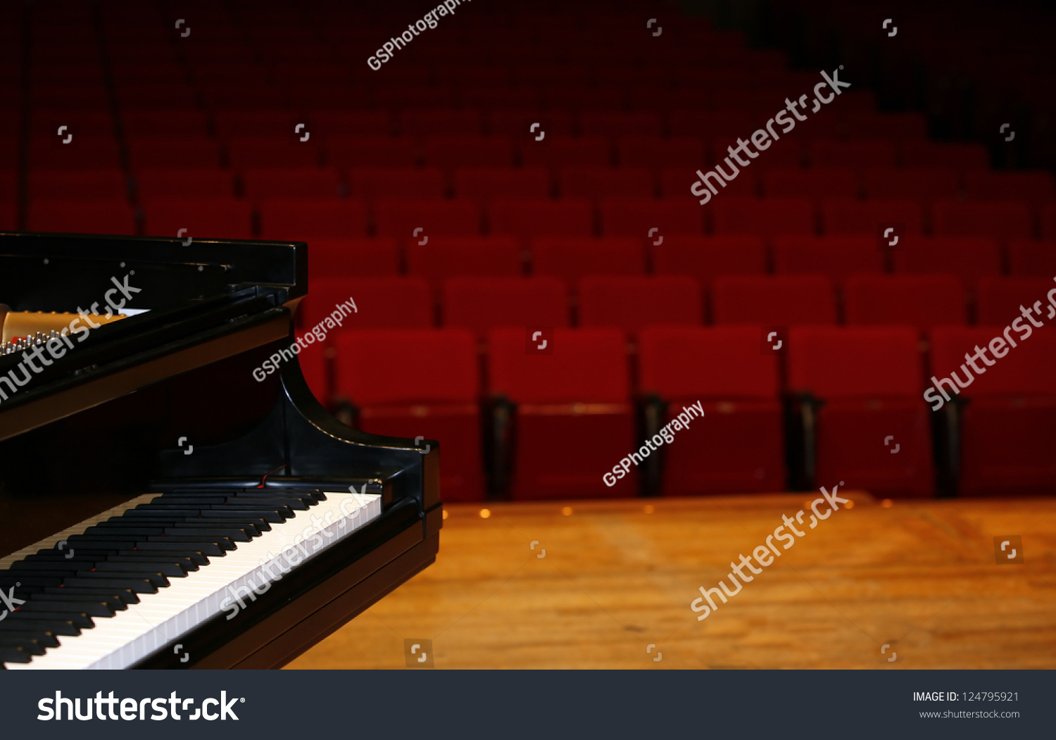 Concert Grand Piano View Stagecolor Versionwith Stock Photo Edit