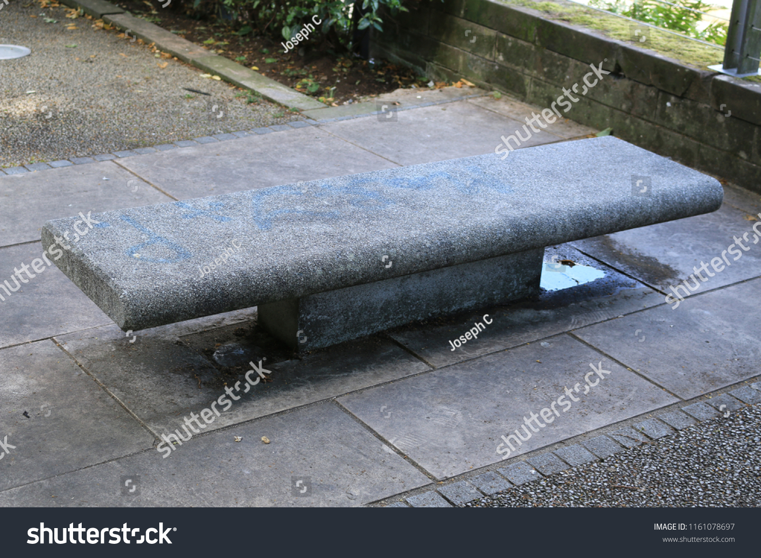 Concrete Bench English City Garden Concrete Stock Photo Edit Now 1161078697