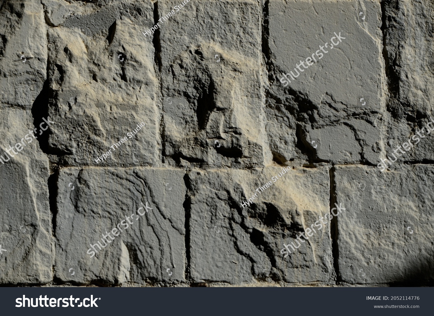 Concrete Block Wall Gray Textures Rectangular Stock Photo 2052114776 ...