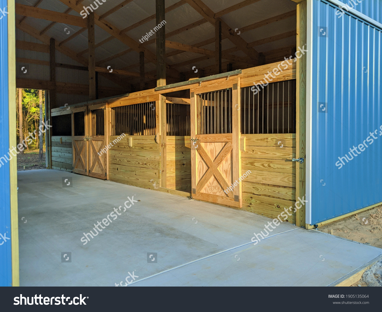 Concrete Floor Inside Hawaiian Blue Metal Stock Photo (Edit Now) 1905135064