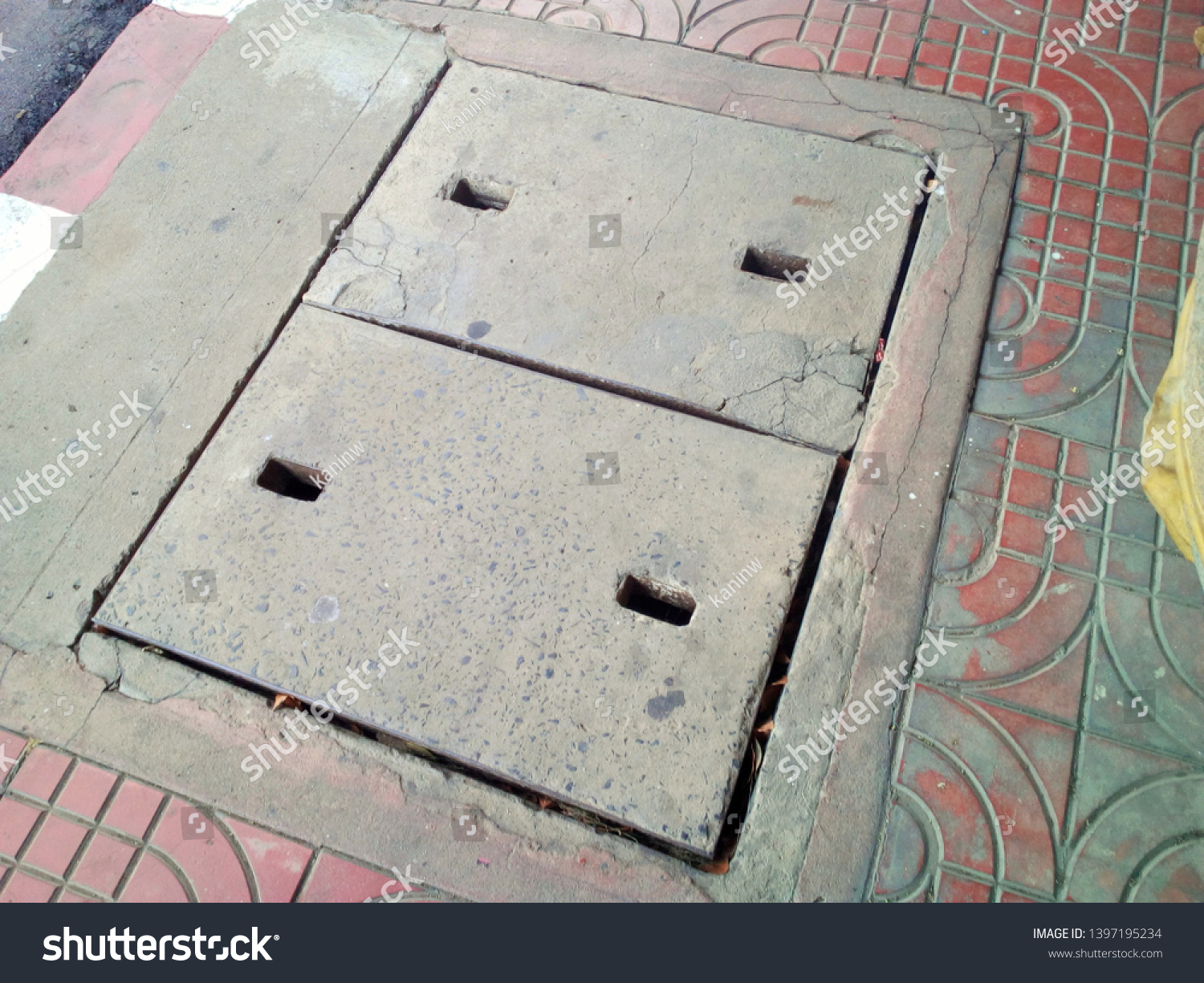 Concrete Slabs On Drainage Hole On Stock Photo Edit Now 1397195234