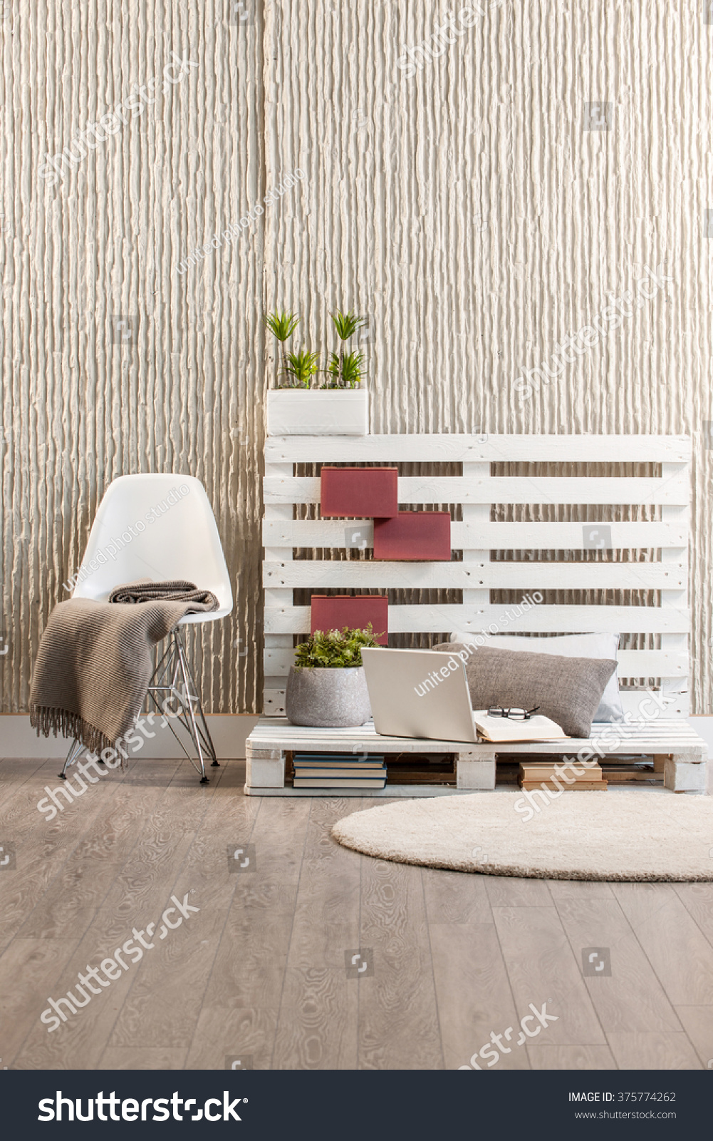 Concrete Wall Interior Handmade Trendy Decor Stock Photo Edit Now