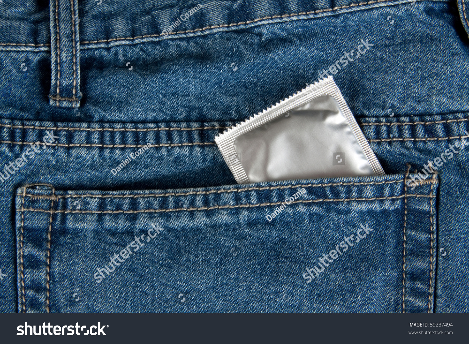 Condom In The Pocket Of A Blue Jeans Stock Photo 59237494 : Shutterstock