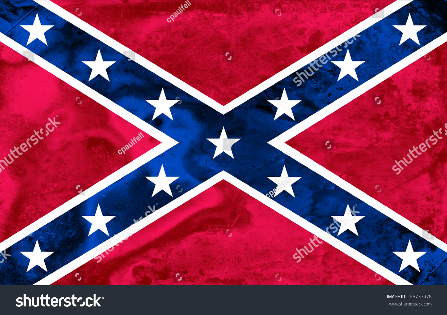 Confederate Flag In Grunge Style Stock Photo 296737976 : Shutterstock
