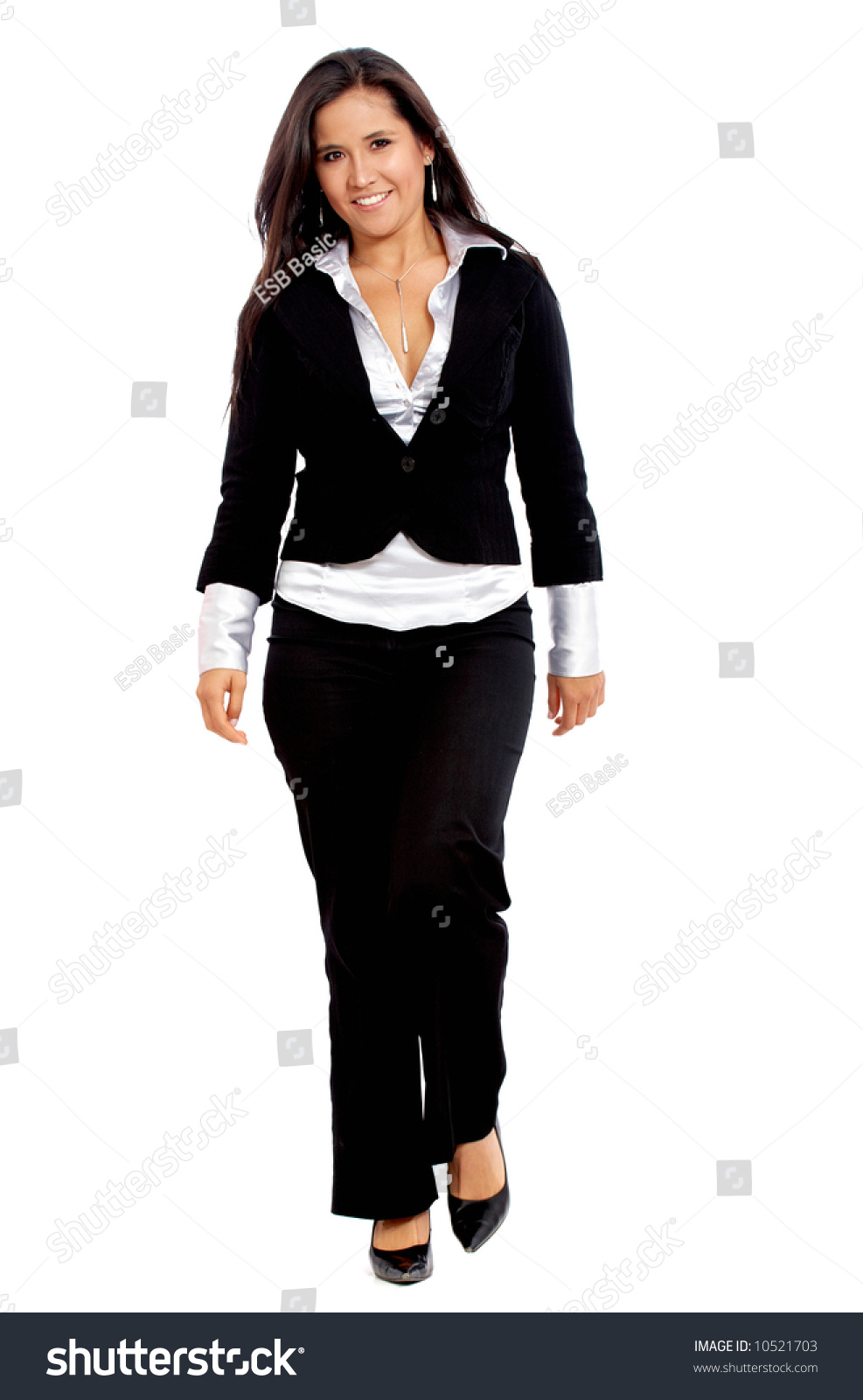 Confident Business Woman Walking Wearing Elegant Clothes - Isolated ...