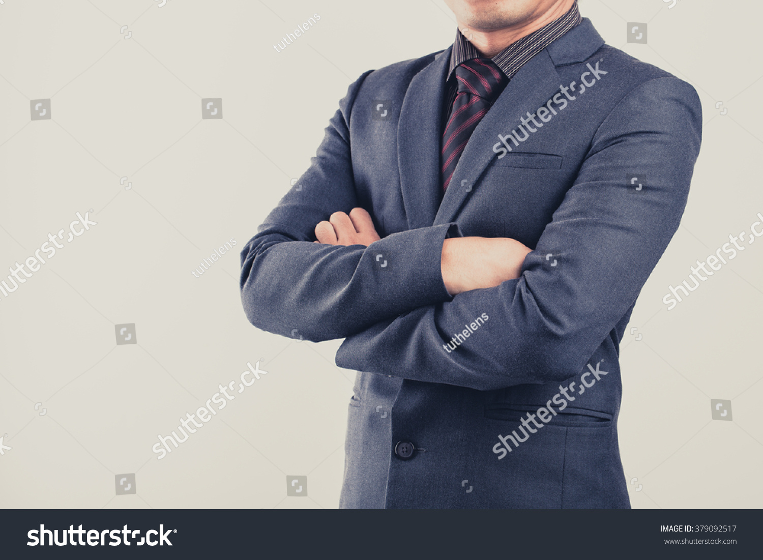 Confident Businessman Arm Cross Pose Business Stock Photo Edit Now