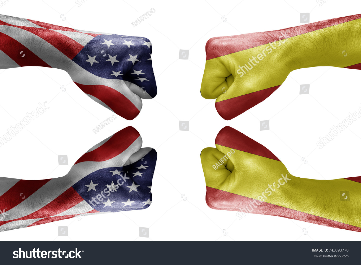 Conflict Between Usa Vs Spain Male Stock Photo Edit Now 743093770
