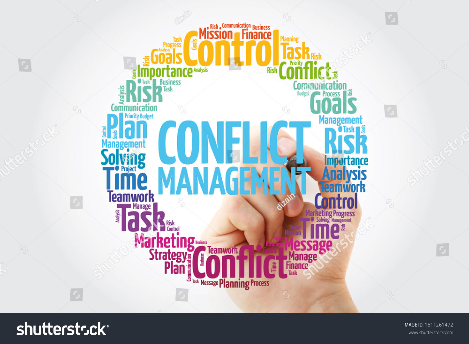 Conflict Management Word Cloud Collage Business Stock Photo 1611261472 