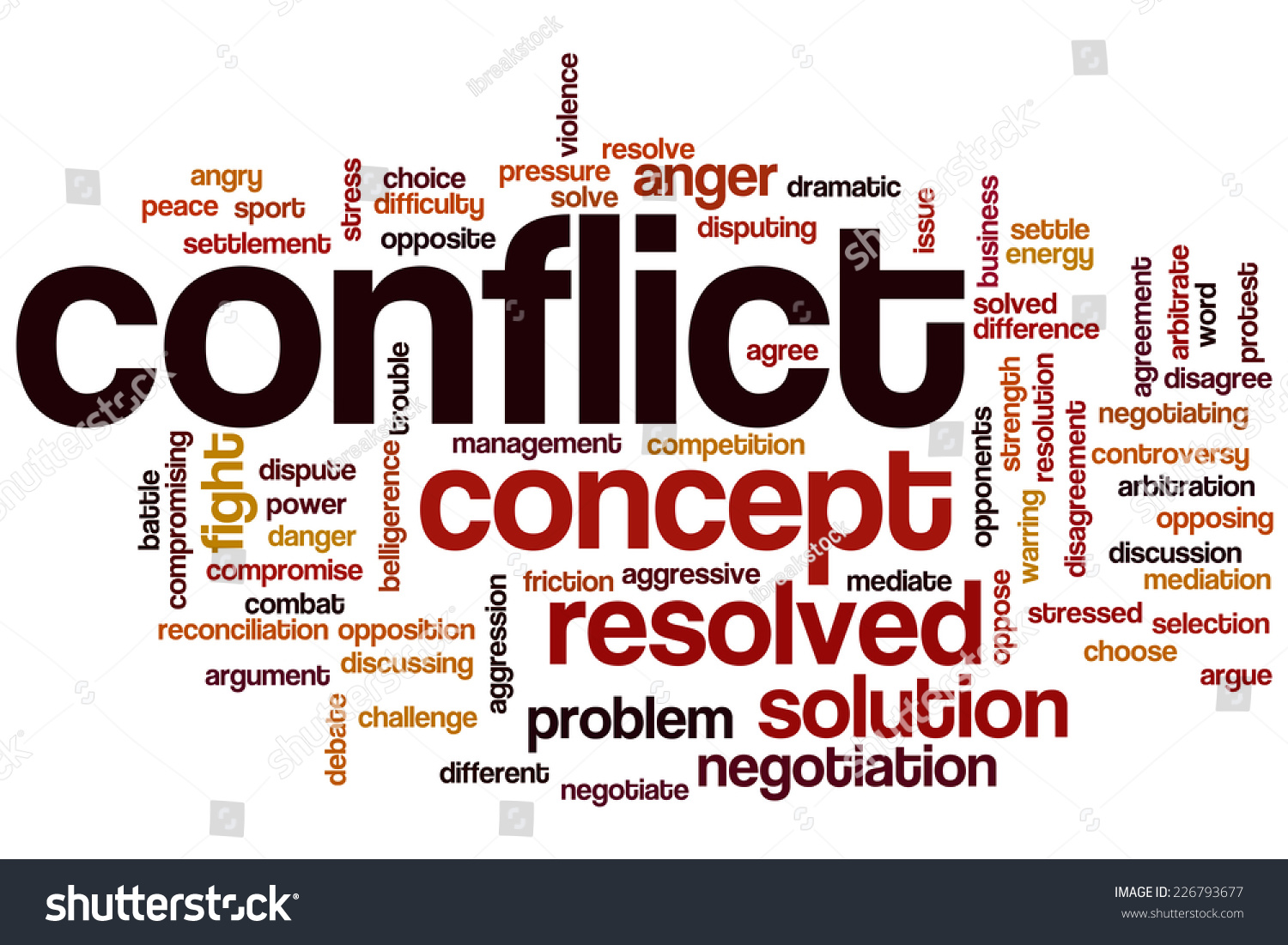 Conflict Word Cloud Concept Stock Photo 226793677 : Shutterstock