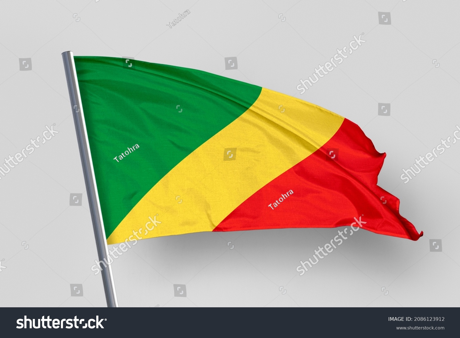 Congos Flag Isolated On White Background Stock Photo 2086123912 ...