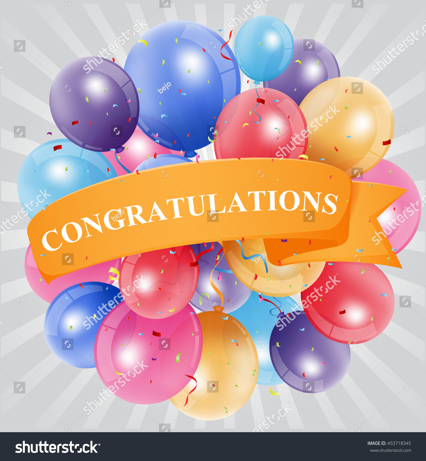Congratulations Celebration Balloon Stock Illustration 453718345
