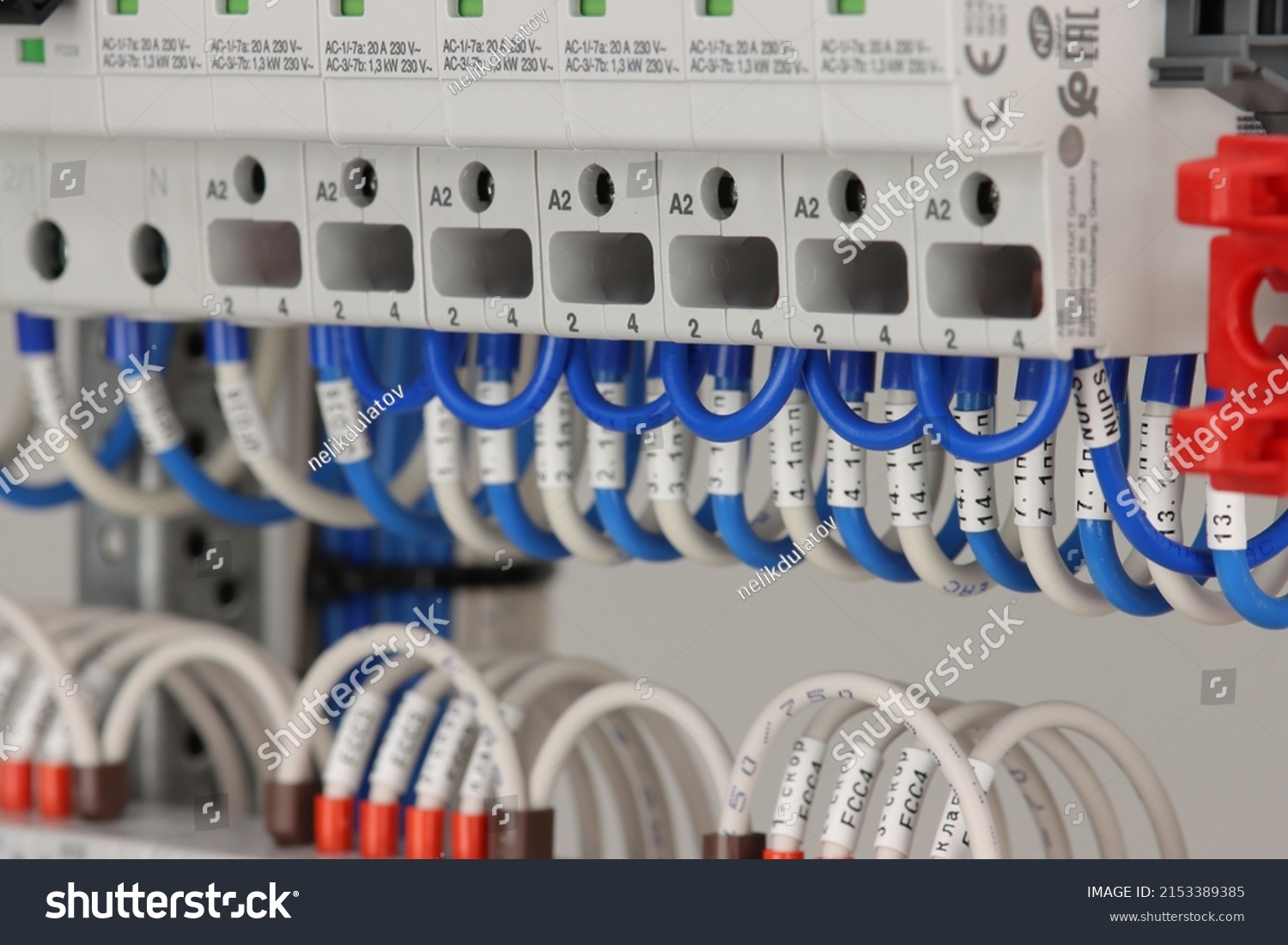 Connection Electromagnetic Contactors Electrical Control Panel Stock 